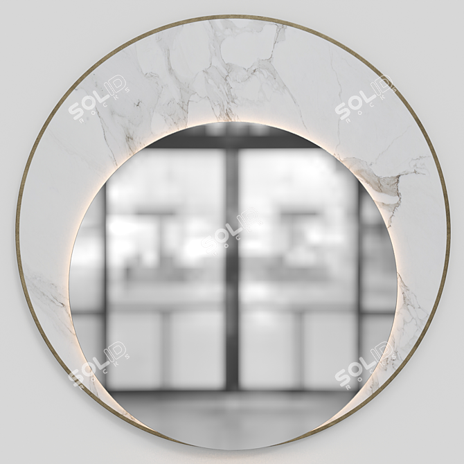 Elegant 80CM Decorative Mirror 3D model image 1