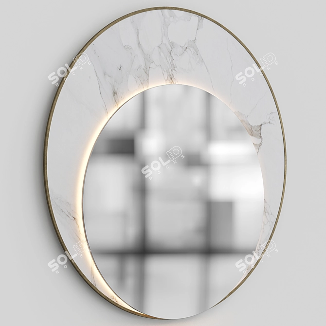 Elegant 80CM Decorative Mirror 3D model image 2