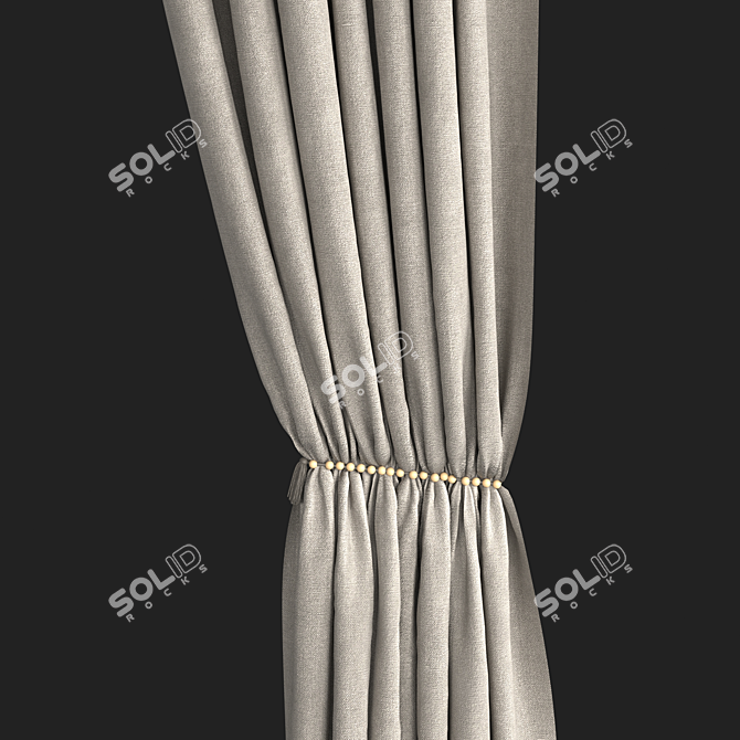 Wide Height Curtains 3000mm x 2700mm 3D model image 4