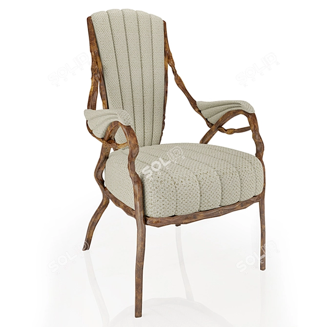 Elegance Armchair: 60x70x100cm 3D model image 1