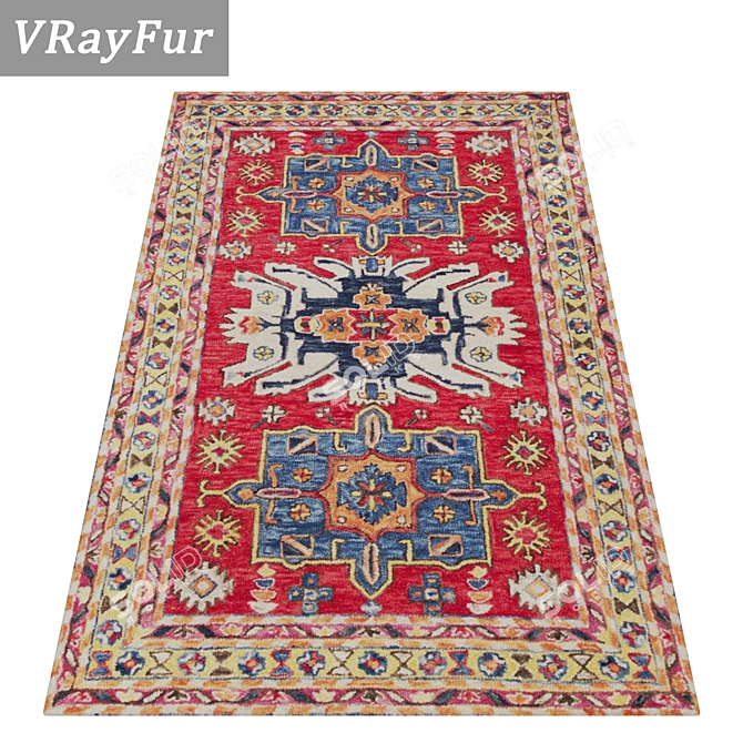 High-Quality 3pc Carpets Set 3D model image 2