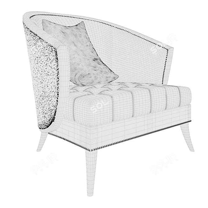 Elegance in Comfort Armchair 3D model image 2