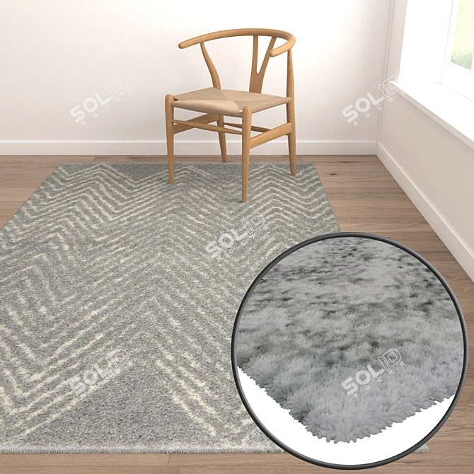 Stylish Set of 3 Carpets 3D model image 5