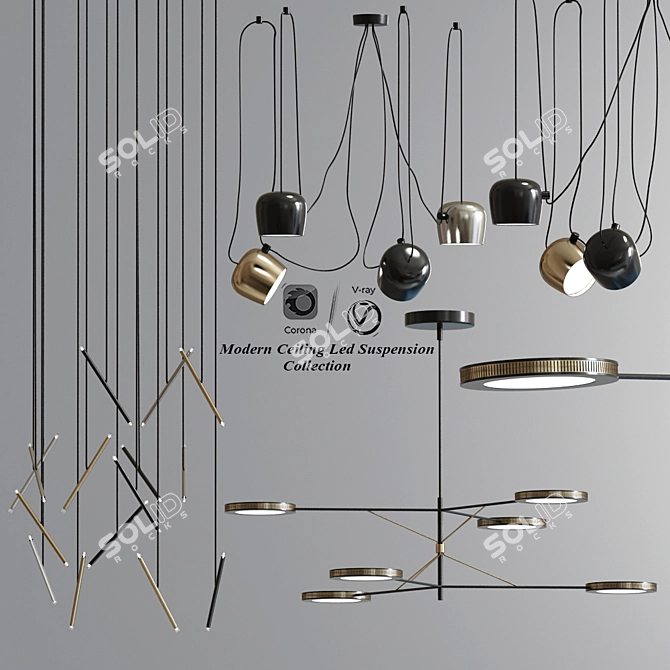 Contemporary LED Ceiling Lights 3D model image 1