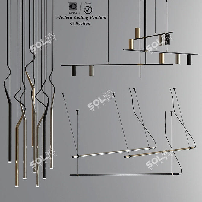 Contemporary Pendant Lighting Collection 3D model image 1