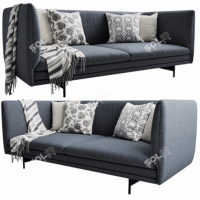 Modern Boconcept Nantes Sofa 3D model image 2