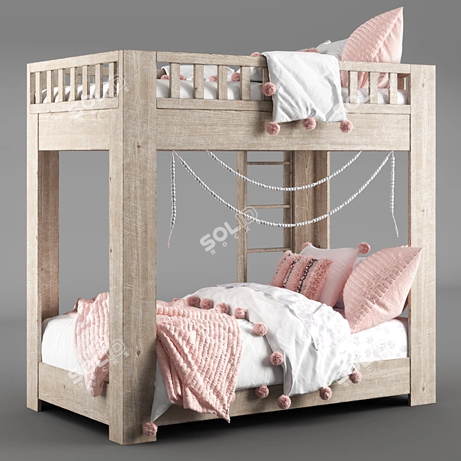 Corona Twin-Over-Twin Bunk Bed 3D model image 3