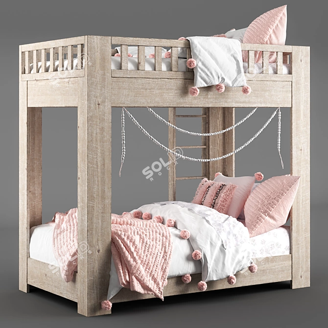 Corona Twin-Over-Twin Bunk Bed 3D model image 8