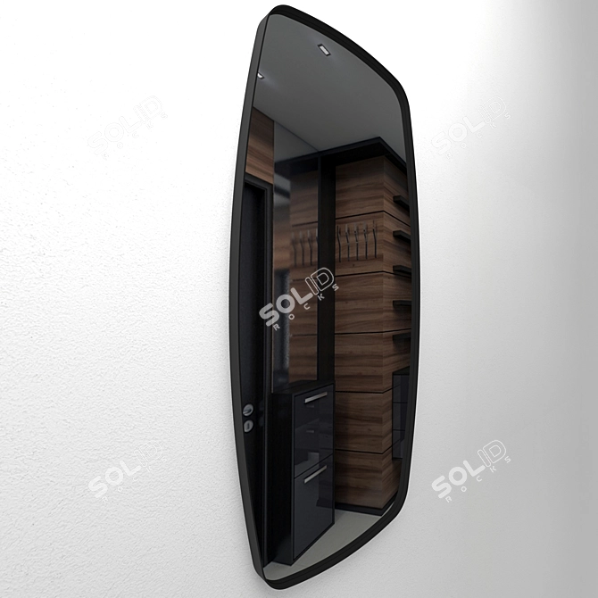 Sleek Iron Frame Mirror: Contemporary Design 3D model image 2