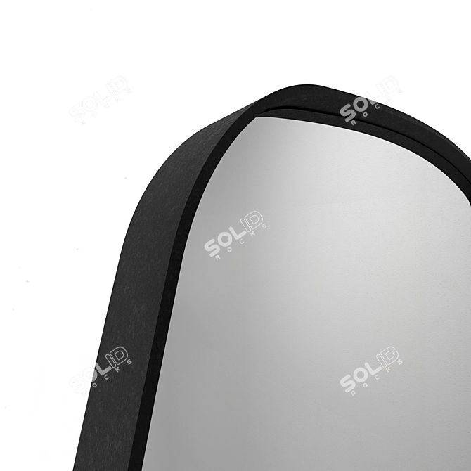 Sleek Iron Frame Mirror: Contemporary Design 3D model image 3