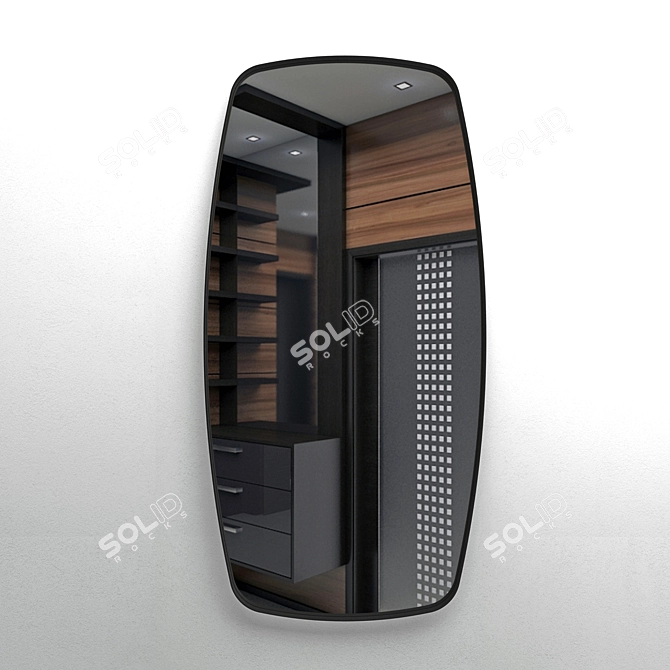 Sleek Iron Frame Mirror: Contemporary Design 3D model image 9