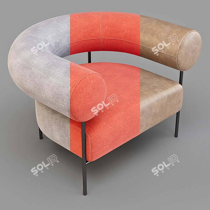 Sleek Comfort: Williams Armchair 3D model image 3