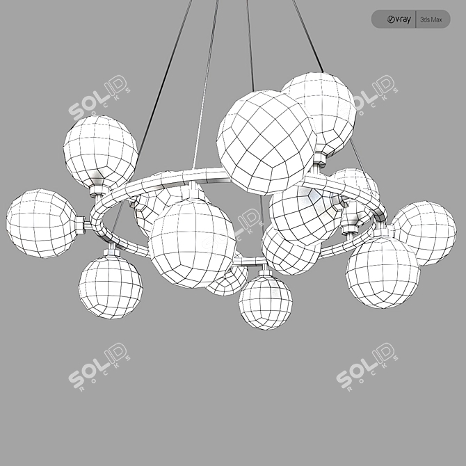 Luxury Chandelier Salotto Ring 3D model image 2