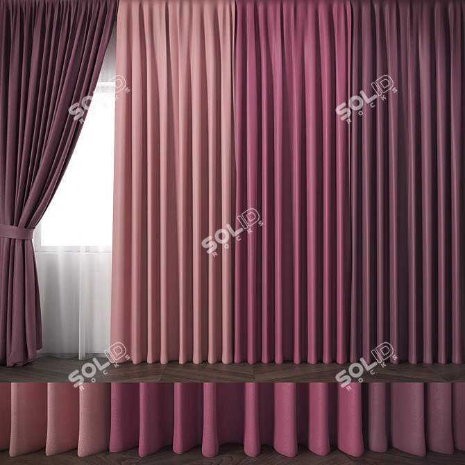 TurboSmooth Curtains-R2: Elegant and Versatile Centimeter Units 3D model image 1