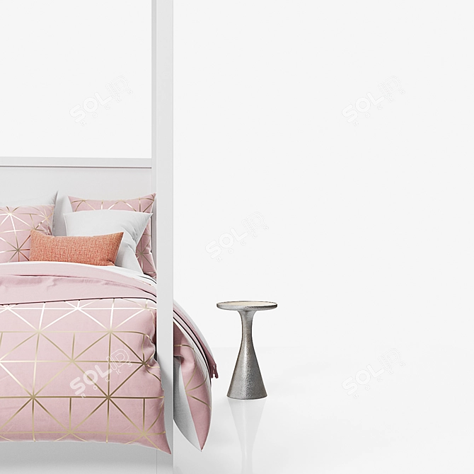 Elegant Avalon Canopy Bed: Stylish Trundle Option 3D model image 3