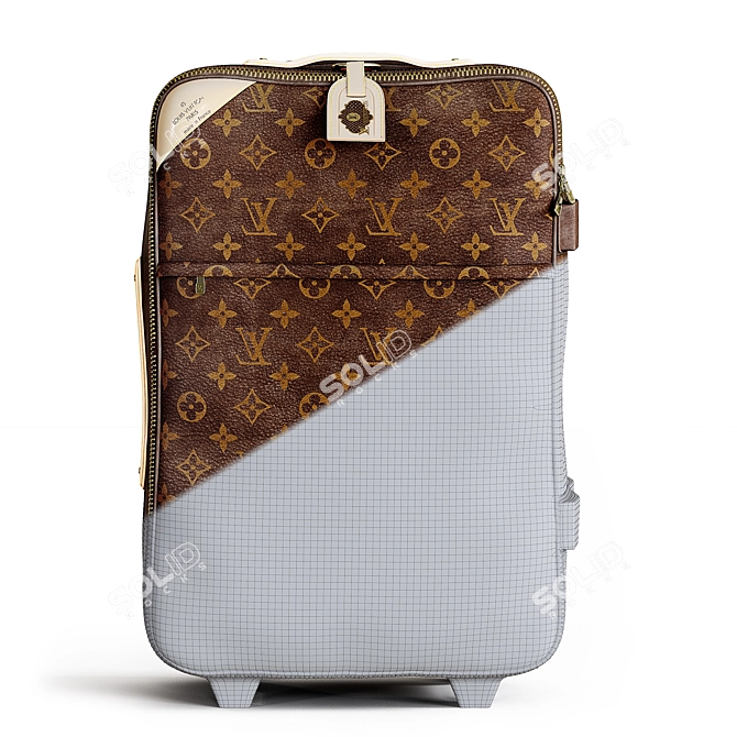 Monogram LV Suitcase: 52cm x 35cm x 20cm 3D model image 4