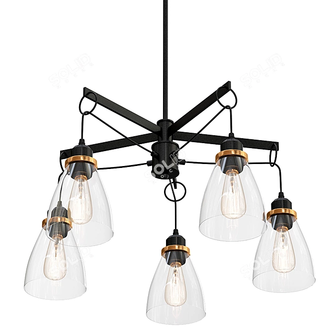 Elegant Freya Louise Pendant 3D model image 1