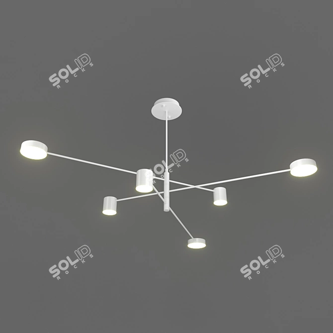 Modern White Pendant Light 3D model image 2