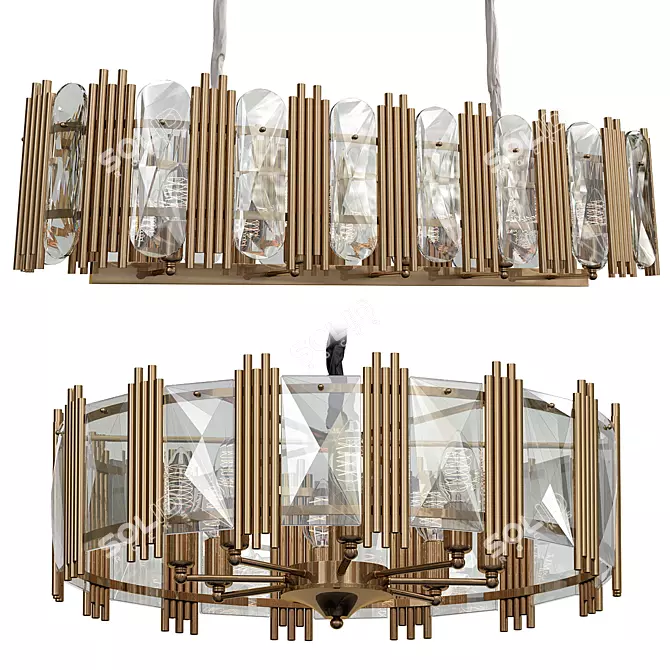 Luminara 25-Light Candela Chandelier 3D model image 1