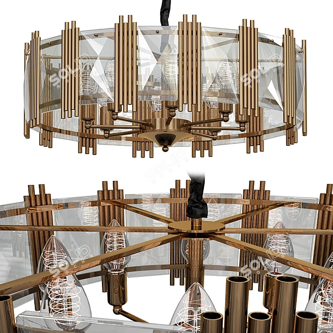 Luminara 25-Light Candela Chandelier 3D model image 2