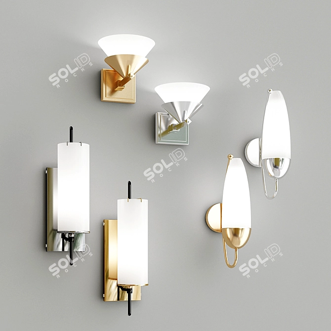 Elegant Stillwell Wall Sconce 3D model image 1