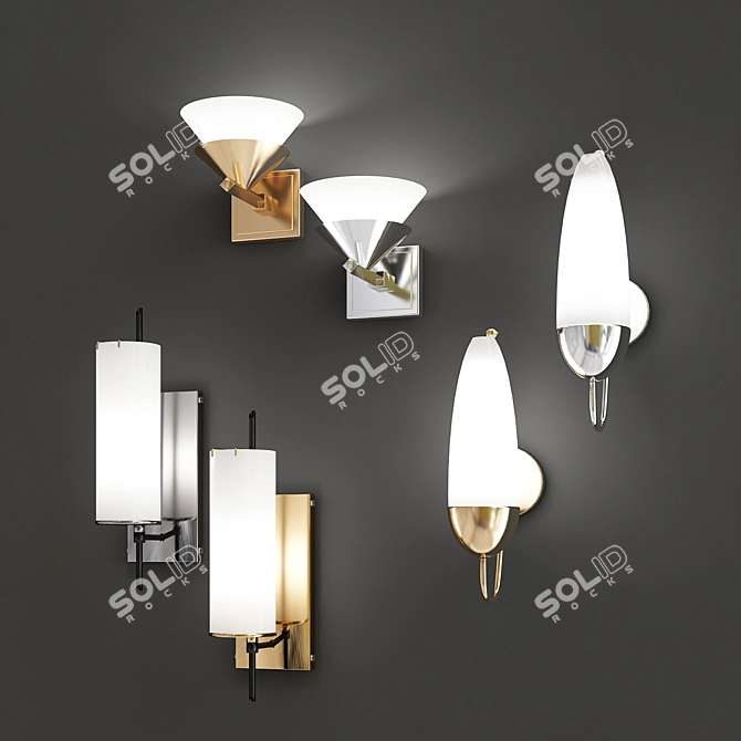 Elegant Stillwell Wall Sconce 3D model image 3