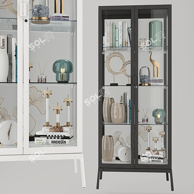 Modern Glass Display Cabinet 3D model image 2