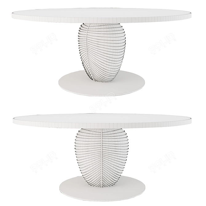Leaf: Elegant Round Table with Gold Accents 3D model image 2