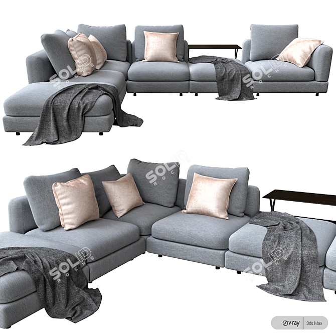 Natural Harmony Dining Sectional 3D model image 1