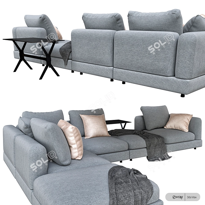 Natural Harmony Dining Sectional 3D model image 3