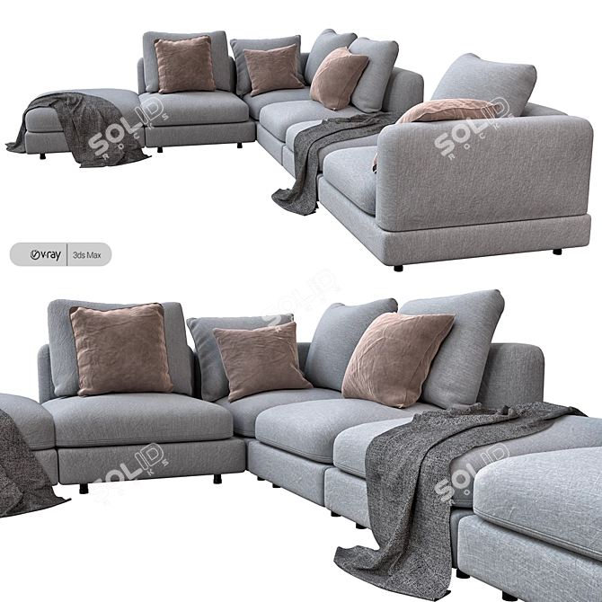 Natural Harmony Dining Sectional 3D model image 6