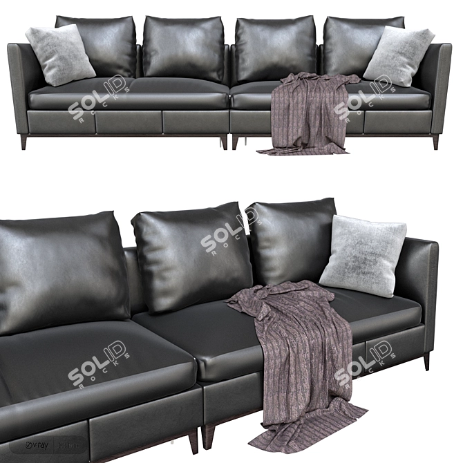 Crescent Bright Dining Sofa 3D model image 3