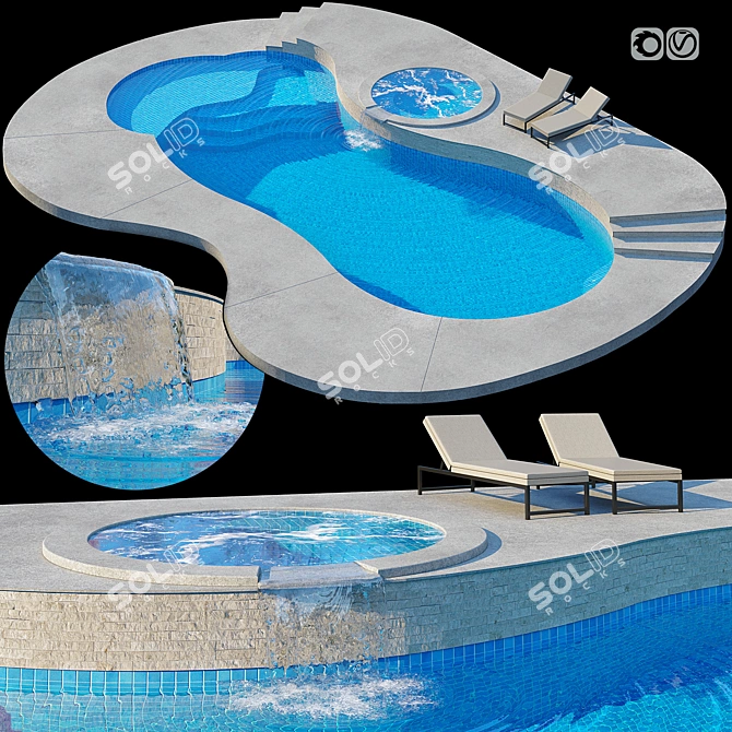 Realistic 3D Pool Model 3D model image 1