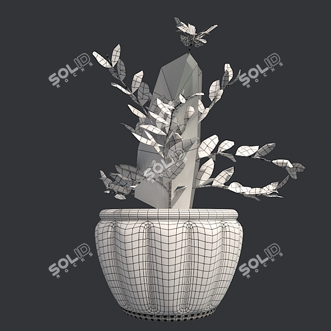 Marigold Bloom: Hand-painted Potted Beauty 3D model image 5