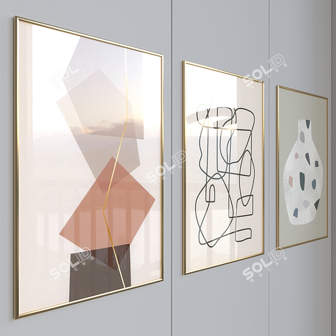 Elegant Framed Canvas Poster 3D model image 2