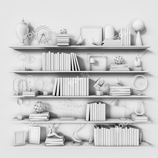 Versatile Shelves: Stylish and Functional 3D model image 4