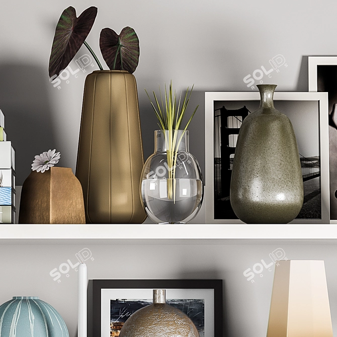 Elegant Decorative Shelves 3D model image 4