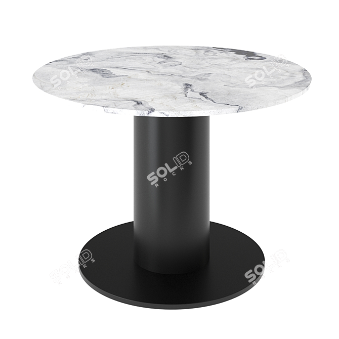 Tom Dixon Tube Wide Dining Table: Black Primavera Marble 3D model image 3