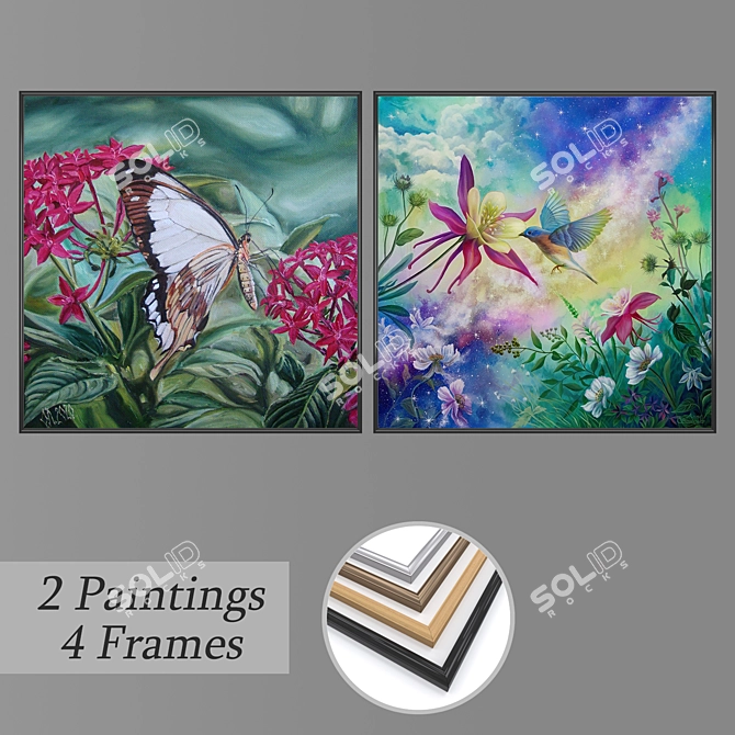 Artistic Wall Decor Set 3D model image 1