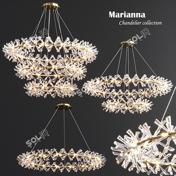 Elegant Lighting: Marianna Chandelier Collection 3D model image 1