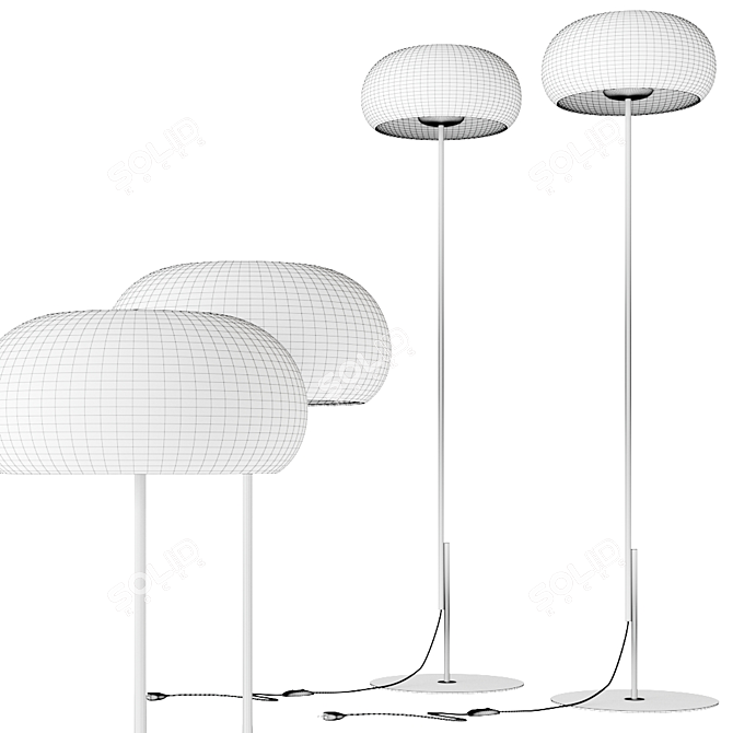 Sleek Vetra Floor Lamp by Marset 3D model image 3