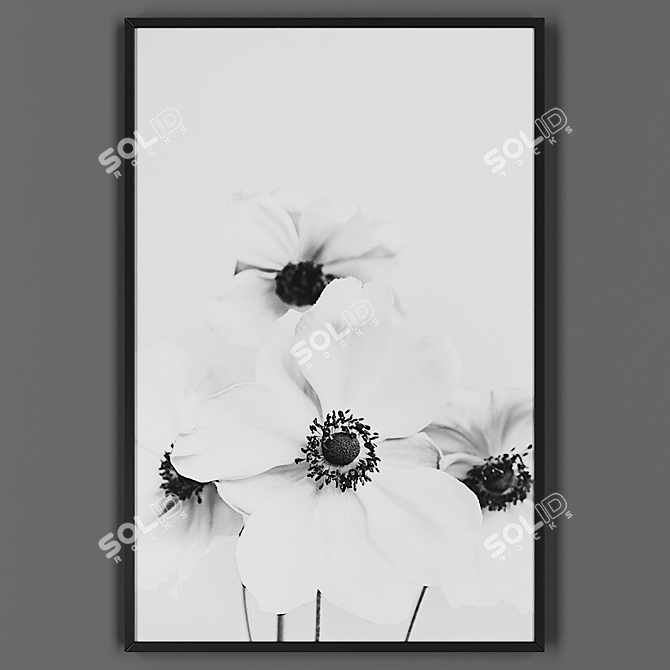 Elegant Black Picture Frame 3D model image 1