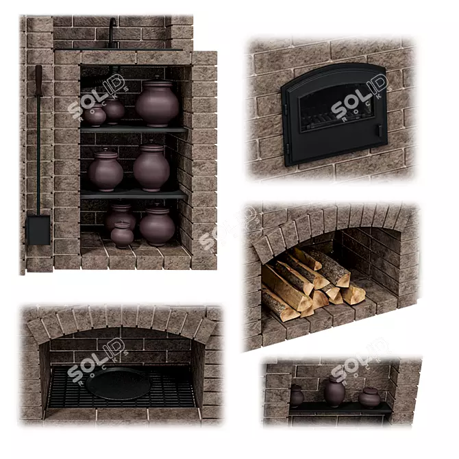 Brick BBQ Oven: Outdoor Visual Delight 3D model image 4