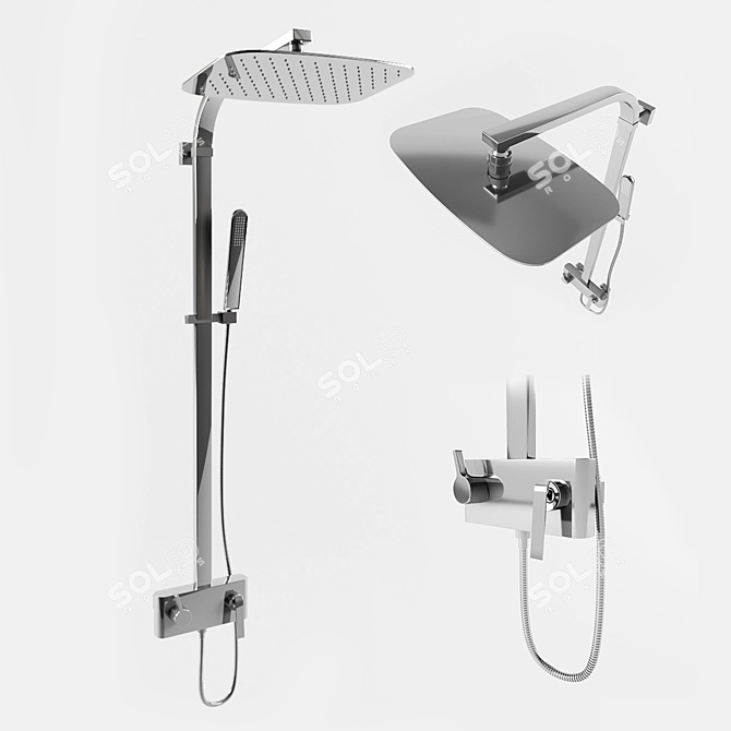 DEVIT Katarina 37520148 Rainfall Shower Combo 3D model image 3