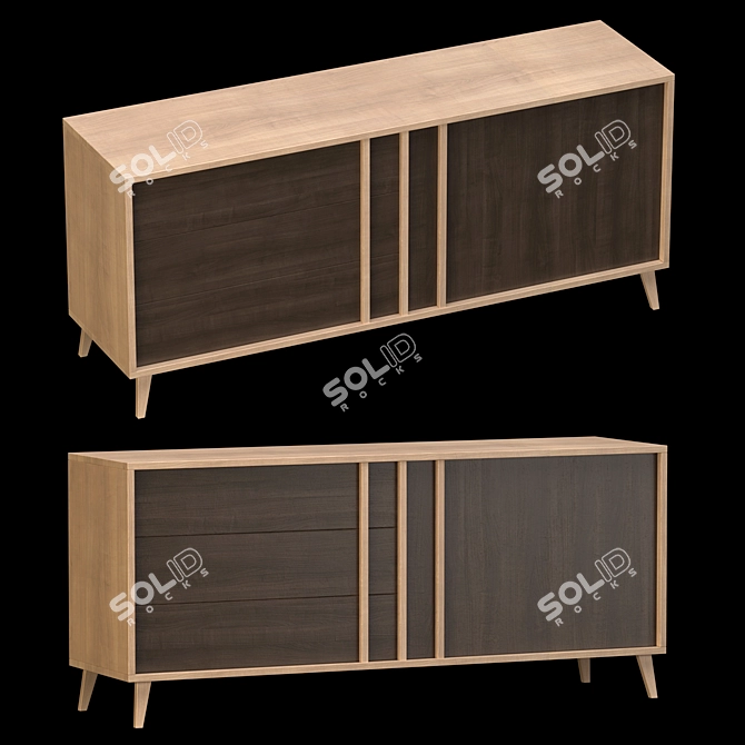 Sleek 3-Drawer Chest: Malmo BMS 3D model image 1