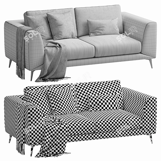 Modern BOconcept Fargo 2 Sofa 3D model image 4