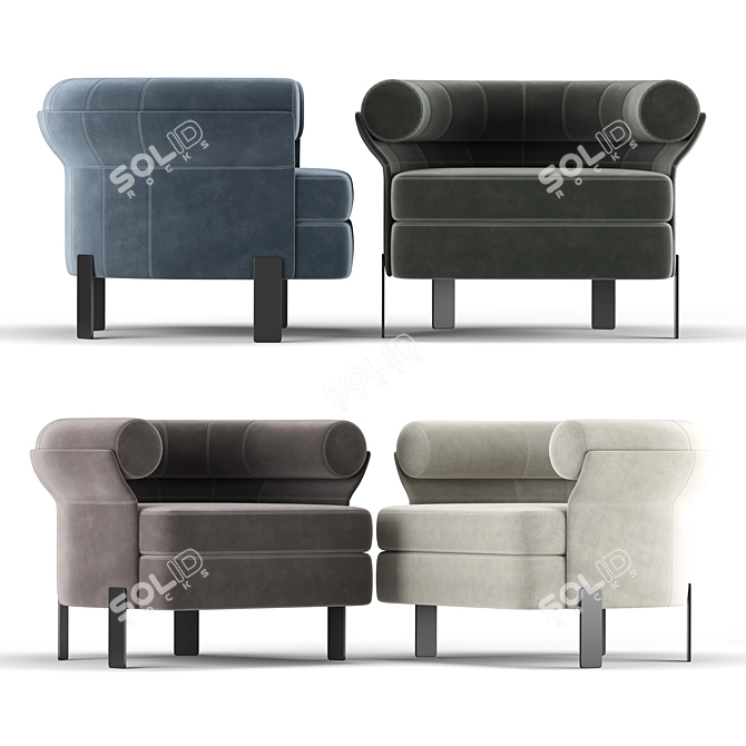 Elegant Comfort: Mattia Armchair 3D model image 1