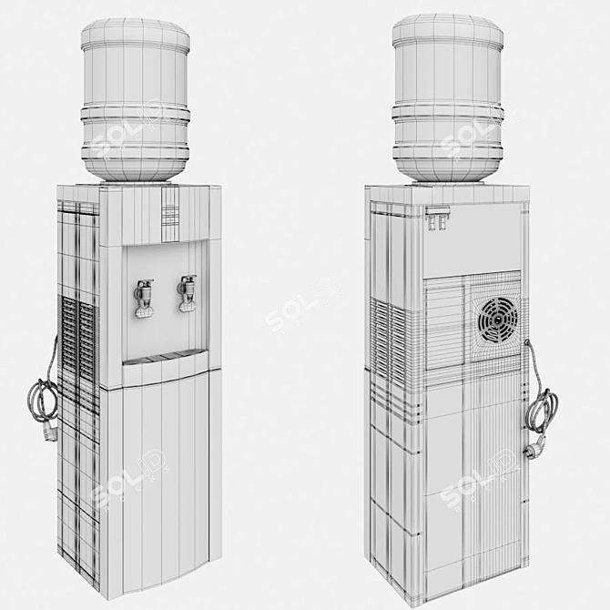 Sleek Water Cooler 3D model image 3