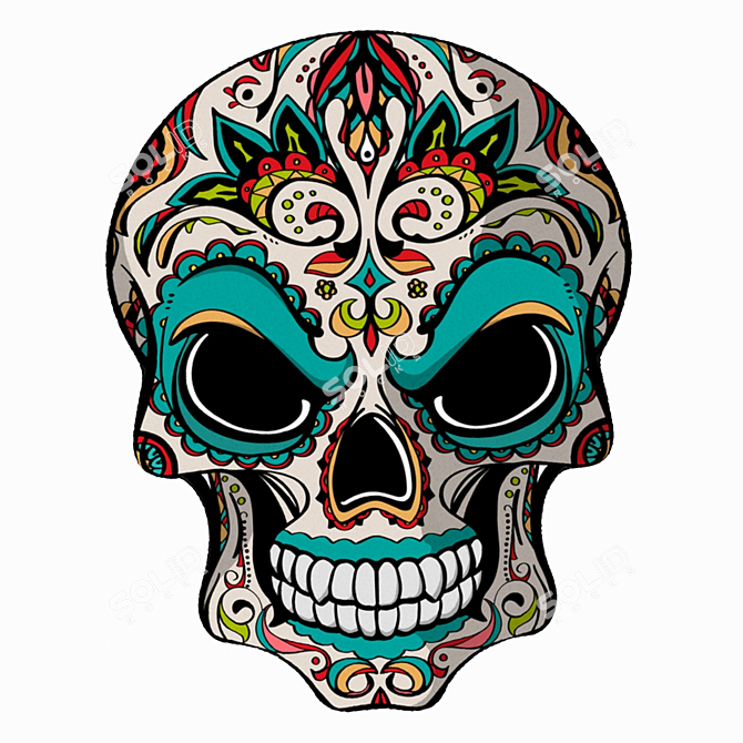 Skull Floral Carpet: Tattoo Salon 3D model image 1