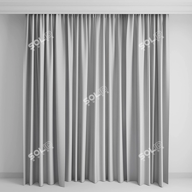 Elegant Border Curtains 3D model image 2